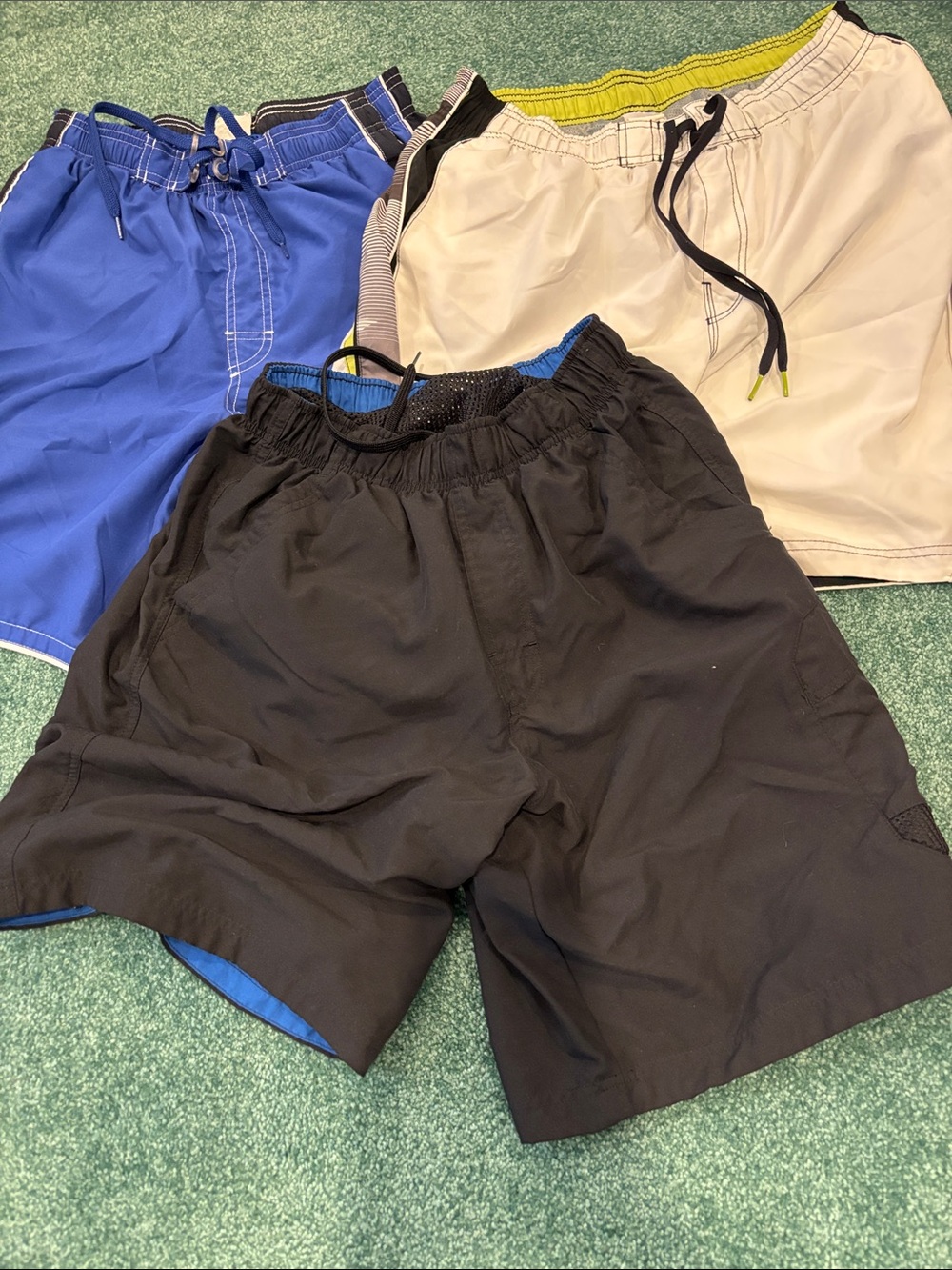 Speedo Swim Trunks Men Medium 3 Pack Solid & Trim Swim Shorts Bundle